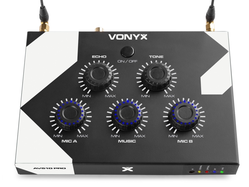 Vonyx AV510 -- Controlador Inalambrico 2 micros karaoke